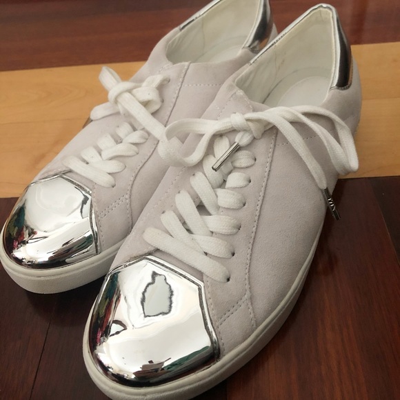Michael Kors Shoes - Michael Kors Suede and Metallic Cap Sneakers
